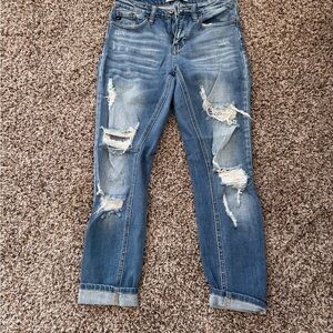 KanCan Light Blue Distressed Boyfriend Jeans